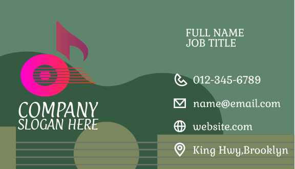 Stringy Fuschia Music Business Card