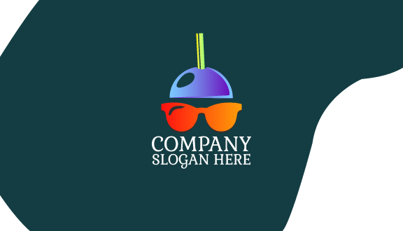 Kartu Nama Kacamata Oranye Bergaya