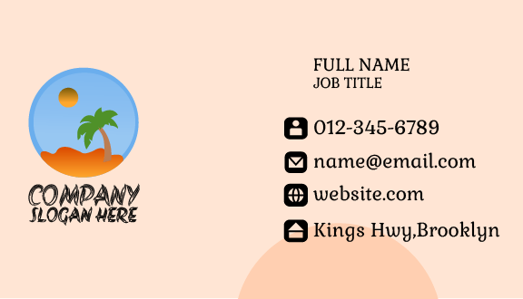 Sun Setting Beach Summer Business Card