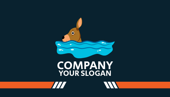 Tarjeta De Visita De Canguro Nadador