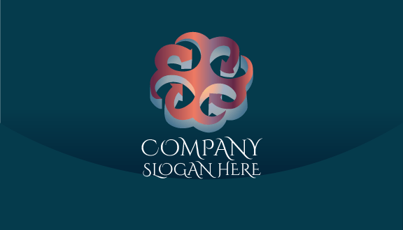 Tarjeta De Presentación De Empresa Con Patrón Simétrico