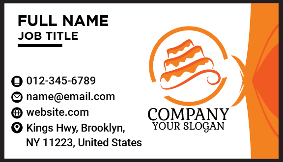 Tasty Orange Cake Business Card