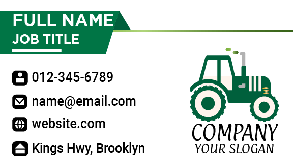 Tractor Agriculture Business Card