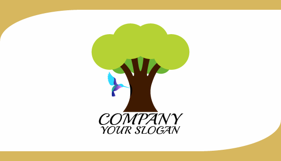 Cartão De Visita Pássaro Debaixo Da Árvore