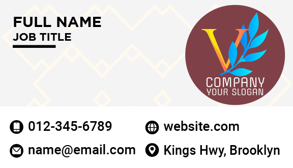 V Letter Aesthetic Business Card