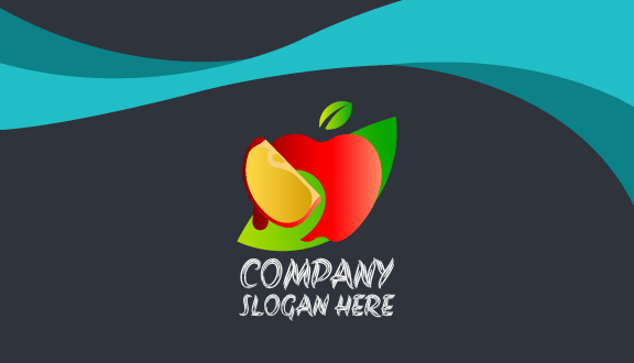 Cartão De Visita Maçã Vermelha Vibrante