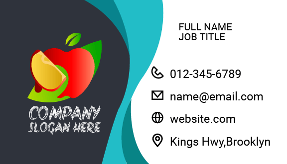 Vibrant Red Apple Business Card