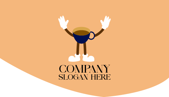 Cartão De Visita Caneca De Café Acenando