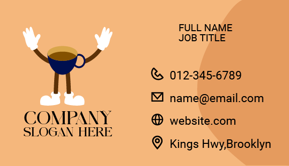 Waving Coffee Mug Business Card