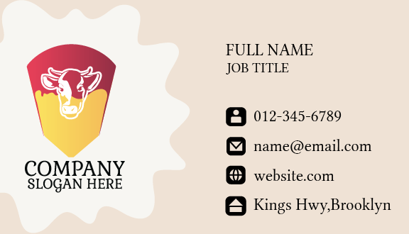 White Cow Dairy Business Card