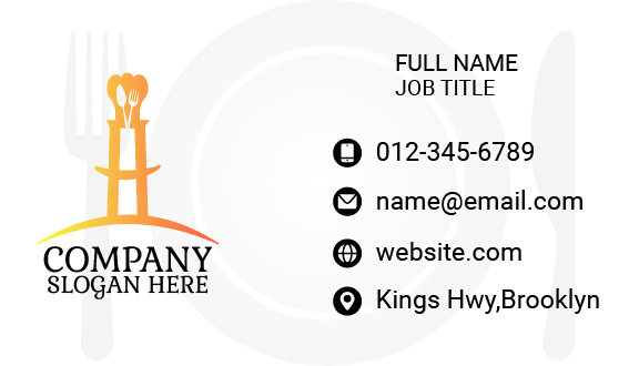 White Dishware Restaurant Business Card