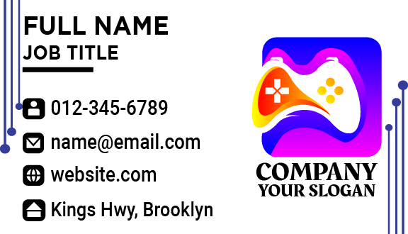 White Joystick Computer Games Business Card