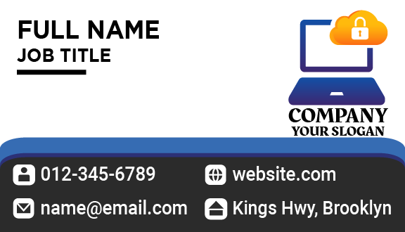 White Padlock Computer Security Business Card