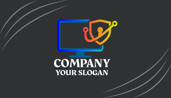 Tarjeta De Presentación De Seguridad Informática Con Tipografía Blanca