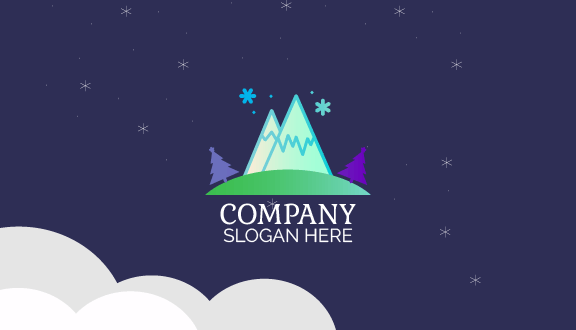 Cartão De Visita Montanhas Nevadas De Inverno