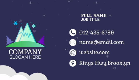 Winter Snowy Mountains Business Card