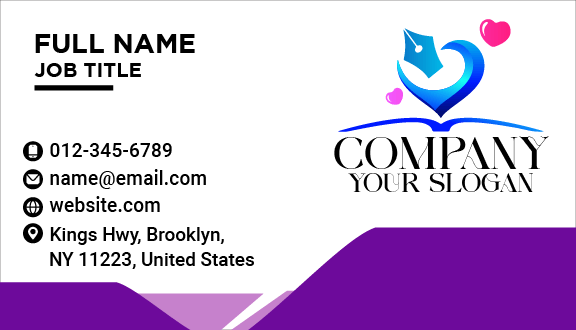 Writing Book Love Business Card