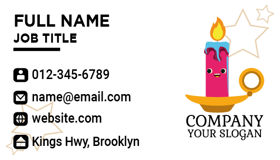 Yellow Candle Stand Business Card