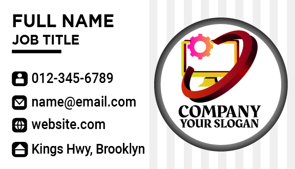 Yellow Computer Screen Business Card