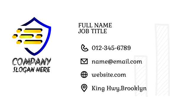 Yellow Computer Security Business Card