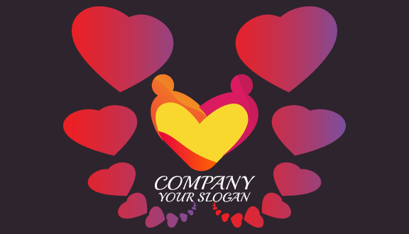 Kartu Nama Kencan Yellow Heart