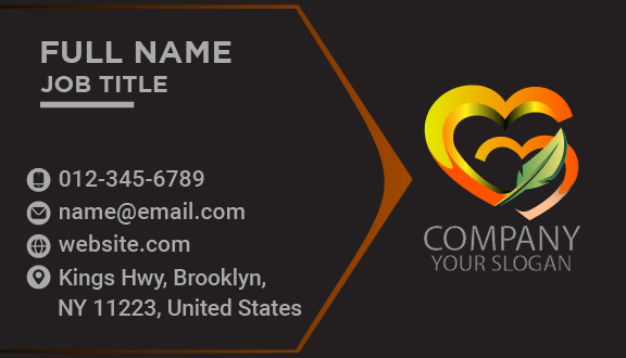 Yellow Love Black Business Card