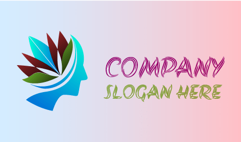 Logotipo Abstrato De Rosto Frondoso