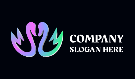 Casal Cisne Abstrato Logo