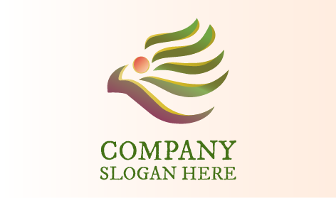 Flying Feathers Abstract Logo