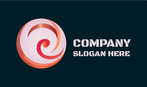 Logo Abstrak Spiral Oranye