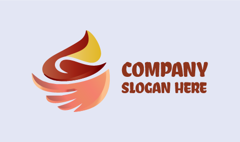 Logotipo Abstrato De Asa Laranja