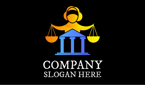 Logótipo Do Advogado Do Edifício Do Tribunal Azul
