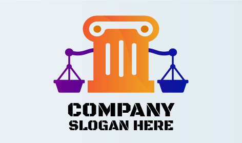 Logótipo Do Advogado Em Escala Azul Roxo