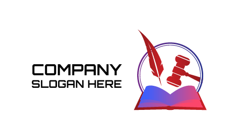 Logótipo Do Advogado Com Caneta De Pena Vermelha