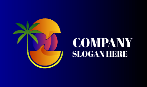 Logo Pemandangan Matahari Terbenam Yang Estetis