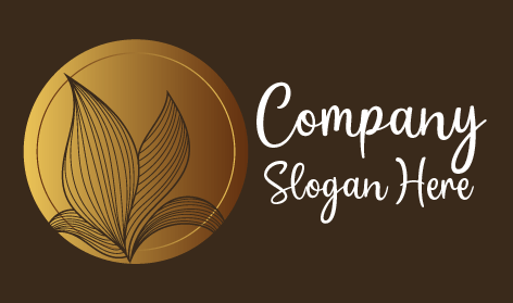 Logo Estetika Daun Garis Hitam