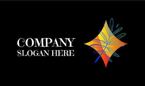 Logo esthétique de feuille de plante bleue