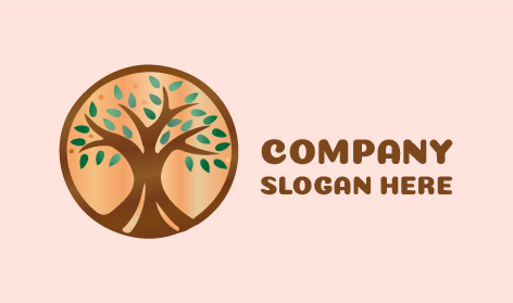 Logo Pertanian Pohon Cokelat Tua