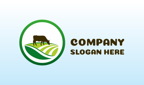 Logotipo De Agricultura De Vacas En Pastoreo