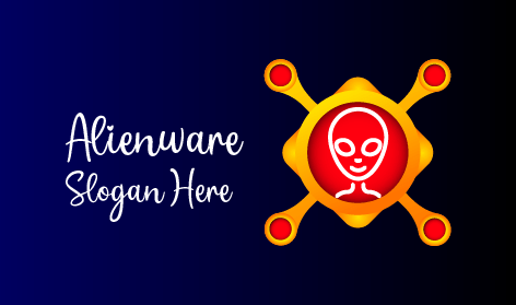 White Alienware Cartoon Logo