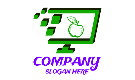 Green Apple Pixel Logo