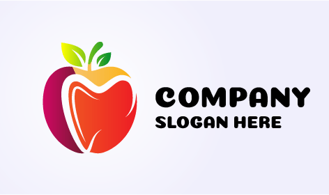 Orange Green Organic Apple Logo