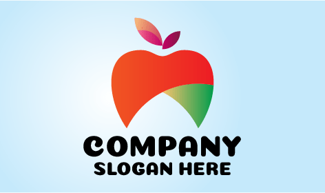 Purple Leaf Orange Apple Logo