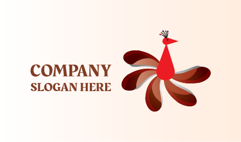 Logotipo Artístico Con Plumas De Cola Marrones