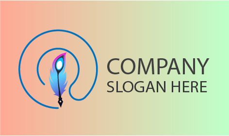 Kreisförmiges Federstift Kunst Logo