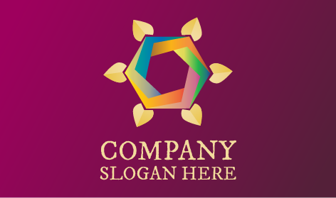 Dekoratives Sechseck-Blätter-Kunstlogo