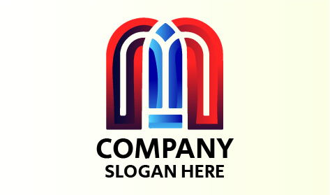 M-förmiges, Farbiges Bleistiftkunstlogo