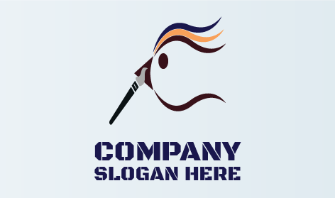 Logo Seni Burung Coklat Yang Dicat