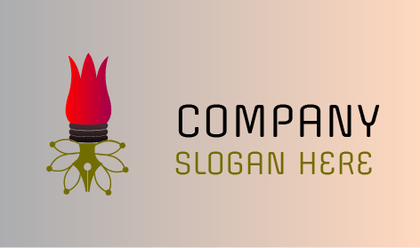 Logotipo Da Arte Da Caneta Rosa