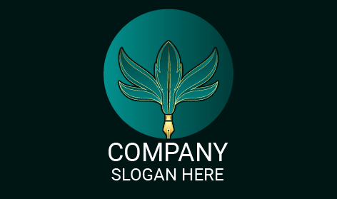 Blue Feather Pen Künstler-logo